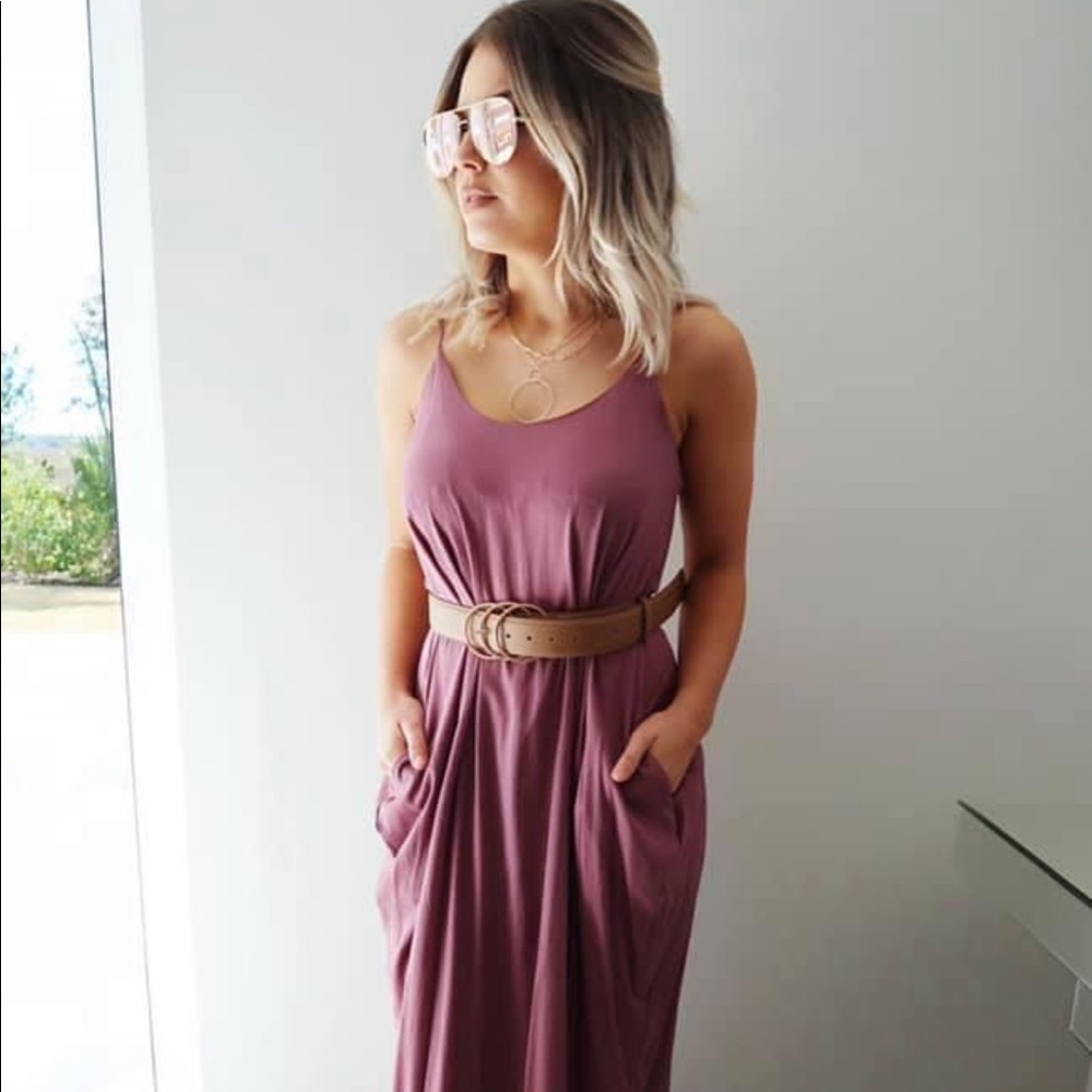 Mauve colored maxi dress